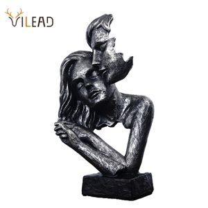 Vilead Vintage Kissing Par Staty Alla hjärtans dag Julklappar Figurer Hem Vardagsrum Inredning Skulptur 211101