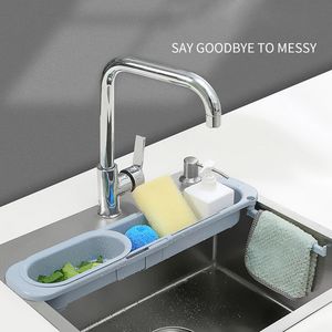 Kitchen Sink Organizer Dish Drainer Organizer for Soap Towel Racks Home Supply Kitchen Accessories Adjustable Shelf Storage Rack