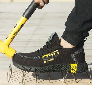 Męska Moda Steel Toe Anti Smashing Buty robocze Ochronne Mężczyźni antypoślizgowe Bezpieczeństwo Bezpieczeństwa Buty Sneakers