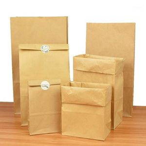 Present Wrap 10st Retro Kraft Paper Bag Food Candy Cookies Fruit Bread Packing Birthday Wedding Party Supplies