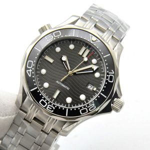 Gray surface Sterile dial hippocampus 300 series automatic mechanical watch men's watch steel band Q0902