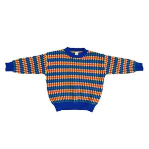 Barntröja Höst Pojke Kontrastande Färg Baby Striped Round Neck Sweater Baby Boy Kläder 210515