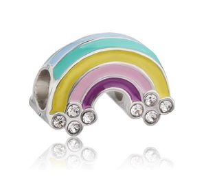 Fits Pandora Bracelets 20pcs Multicolour Clouds Rainbow Charms Beads Silver Charms Bead For Women Diy European Necklace Jewelry