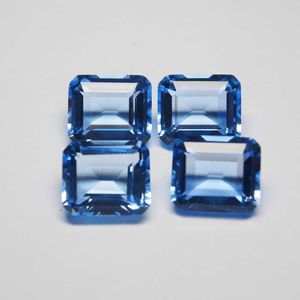 12*14 mm 5 Piece octagon Hydrothermal Quartz Aquamarine crystal Loose gemstone for jewellery making H1015