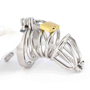 NXY Cockrings Spiked Stop Onani Chastity Device Cock Cage Lock Penis Ring med uretralkateter Super Små Fetish Metal Male Sexleksaker 0214