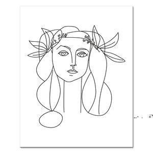 Newnordic抽象的なラインアート絵画セクシーな女性のボディヌードウォールキャンバス絵画描画ポスタープリントの描画リビングルームEWD6235