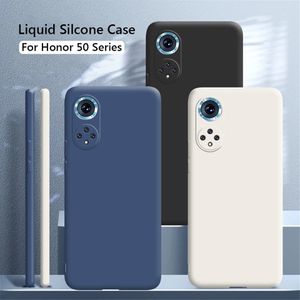 Cases For Huawei Honor 50 Case Square Liquid Silicone Soft Matte Camera Protection Cover On For Honor 50 Pro SE Honor50 Phone Cases