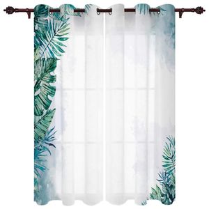 カーテンドレープリビングルームカーテン夏の熱帯植物家の装飾台所のための家の装飾