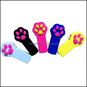 Giocattoli per gatti Forniture per animali domestici Giardino di casa Forma di impronta Luce a led Laser Stuzzicare Gatti divertenti Canne Giocattolo Creativo 5 colori A24 Consegna di goccia 2021 Nutmj