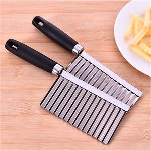 Potato Chip French Fry Cutter Maker Stainless Steel Wave Knife Chopper Vegetable Fruit Carrot Slicer Kitchen Accessories Gadgets