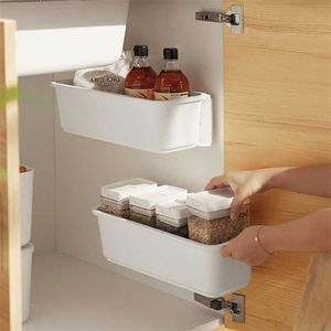 Under Sinklagringsställ Dra ut Skåp Basket Arrangörer Plastkök Organizer Closet Rack Container Hem AccessRioes 211110