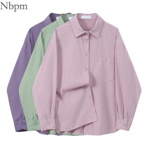 NBPM Wiosna Odzież damska Podstawowa Z Długim Rękawem Top Blusas Mujer Bluzki Koreański Odzież Kobiet Eleganckie Bluzki Tunika Damskie 210529