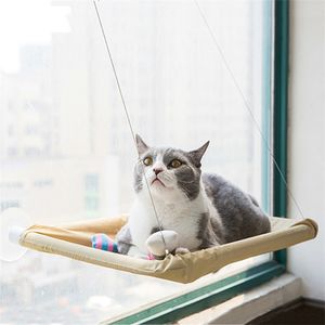 Pet Cat Hammock Wygodne Słoneczne Szkło Okno Koty Półka Siedzenia Maty Kotek Odpoczynek Sleeping Wiszące Łóżka Łożysko 20 kg 210722