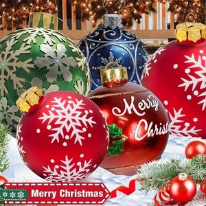 60cm Bolas de Natal Decorações de árvore Presente Hristmas Home Outdoor PVC Inflável Brinquedos Bola 211105