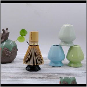 Pędzle herbareware kuchnia jadalna bar domowy ogród dostawa 2021 Ceramiczna matcha chasen holder japońska zielona herbata stojak 5sghw