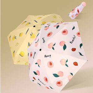 Ombrelli da frutta portatili Ombrelli manuali pieghevoli trasparenti per bambini Ombrelli da pioggia UV per donne
