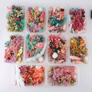 Dekoratif Çiçekler Çelenkler 1 Kutu Mix Için Kurutulmuş Reçine Mücevherat Kuru Bitkiler Preslenmiş Yapma Zanaat DIY Silikon Kalıp