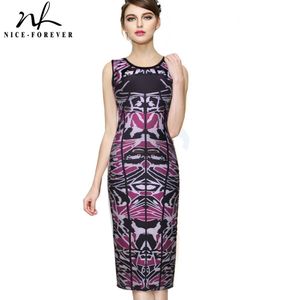 Nicea-Forever Summer Women Vintage Contrast Print Color Sukienki Casual Stright Slim Dress BTY900 210419