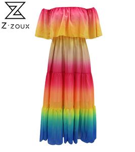 Women Dress Slash Neck Bandage Off Shoulder Dresses Plus Size Long Sexy Bohemian Color Matching Fashion 210524