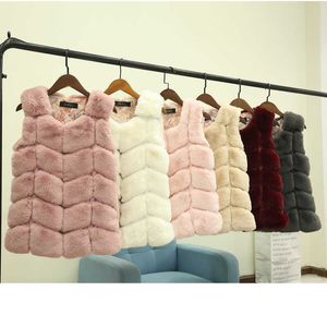 Lagabogy Baby Girls Fur Jackets Coat Fashion Children Artificial Fur Vest 2018 Winter Faux Rabbit Fur Girls Outerwear TZ302 H0909