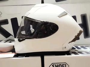 Tam yüz x14 Parlak Beyaz Motosiklet Kask Anti-Fog Visor Adam Binicilik Araba Motokros Yarışı Motosiklet Kask-Original Helmet M L XL XXL