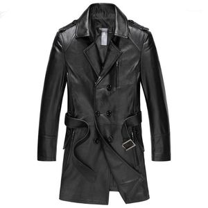 Men's Leather & Faux Autumn Winter Jacket Men Genuine Cow Clothes Plus Size Long Coat Jaqueta De Couro K020-N MY793