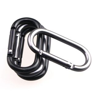 Oval Carabiners Snap Hooks Aluminum Alloy in Black and Gray for Water Bottle Keys Agricultural Hook Daily Use RH5712