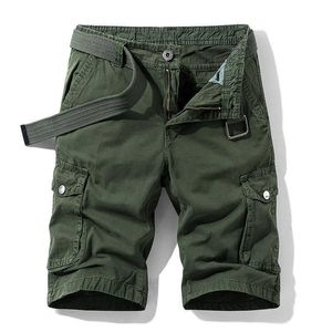 Men's Shorts High Quality 2022 Summer Men's Baggy Multi Pocket Military Cargo Shorts Male Cotton Mens Tactical Shorts Short Pants No Belt G230316