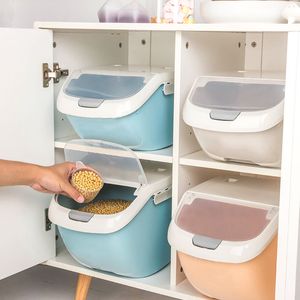 Scatola per la conservazione del riso da 6 kg Dispenser per cereali di grande capacità Coperchio ribaltabile Contenitore per alimenti Organizzatore Contenitore per la conservazione del riso da cucina Coperchio ribaltabile 5499 Q2