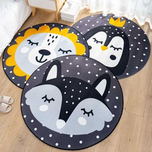 Anti-Slip Baby Play Mat Pad Born Infant Crawling Blanket Animal Playmat Round Carpet Floor Rug Barn Barnrum Nordic Inredning 210724