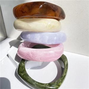 Bangle Fashion Marble Texture Acrylic Bracelets For Women Geometric Resin Square Round Bangles Girl Vintage Party Punk Jewelry Gift