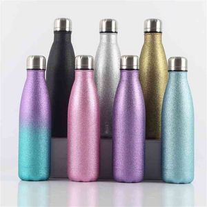 500ml Double-Wall Thermos Insulated Vacuum Flask Stainless Steel Water Bottles Gym Sports Thermoses Cup Therm Portable Thermoses 210913
