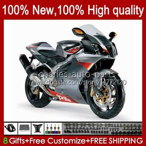 Moto Bodys for Aprilia RSV1000R MILLE RV60 GREY SILVYY RSV1000 RR 04-06 BODYWORK 11NO.79 RSV-1000 RSV1000RR 04 05 06 RSV 1000 R 1000R 1000RR 2004 2005 2006 페어링 키트