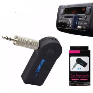 Evrensel 3.5mm Bluetooth Araç Kiti A2DP Kablosuz FM Verici AUX Ses Müzik Alıcı Adaptörü Handsfree Mic ile Telefon MP3 Perakende Kutusu Için