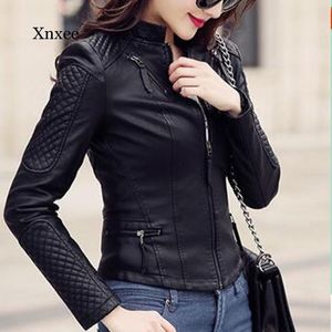 Women's Leather & Faux Black Women Autumn PU Jacket Casual Slim Soft Moto Biker Fringe Female Coats Basic Streetwear