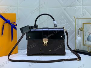 L Luxurys Designer-Tasche 43 Fashion Messenger Bags 125 Clamshell-Gepäckstil-Schlossdesign. Stilvolle und dennoch funktionelle mittelgroße urbane Handtasche