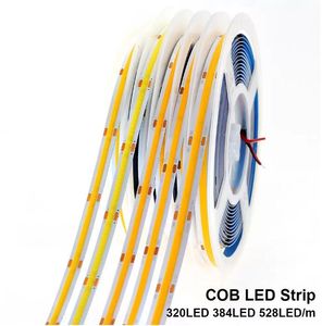 LED Şerit 320 384 528 LED'ler Yüksek Yoğunluklu Esnek COB LE D Işıkları DC12V 24 V Ra90 3000 K 4000 K 6000 K LED Bant 5 m / grup