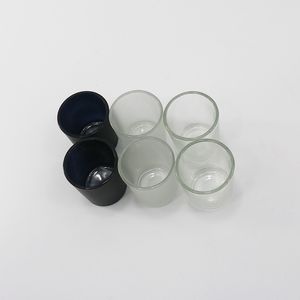 2021 new wholesale 5x6cm black white red Matte transparent glass candle empty cup DIY candle container