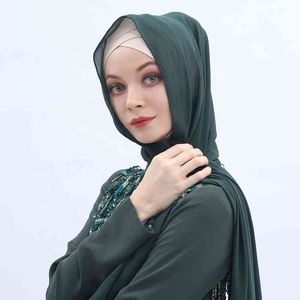 Dropshpify Georgette Hijab Scrunchi African OEM Swiss Lace Fabric Other Scarv &Amp Shawls Dubai Hijab Accsori Tudung