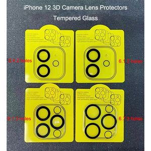 Full Cover 3D 9H Camera Lens Proteggi schermo in vetro temperato per iPhone 12 Mini 11 Pro Max Back senza confezione