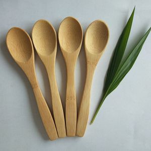 Long Handle Bamboo Soup Tea Coffee Salt Spoons Jam Scoop Small Baby Honey Spoon for Kitchen Cooking