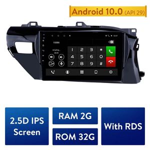 車のDVDラジオGPSナビステレオマルチメディアプレーヤーAndroid 10.0 2GB RAM 32GB ROM用トヨタヒルク右ハンドルドライブ2016-2018