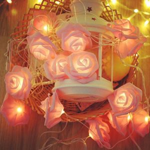 Strings 10l 20/40/80leds Rose Flower Lights String Battery Operated LED Artificial Garland Lamp For Wedding Xmas Holiday PartyLED StringsLED