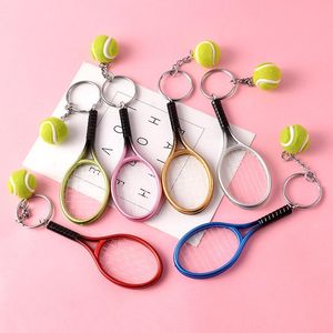 Wholesale tennis ball key chains resale online - Keychains Color Sport Ping Pong Table Tennis Ball Badminton Bowling Keychain Key Chain Keyring Ring Souvenir Gift