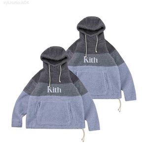 2021 Kith Trend of Lovers Thickening Warmth Embroidery Loose Men Women Woolen Hoodie Jacket Wy442b60l