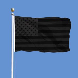 Bandiera americana tutta nera 3x5 piedi Nessun quarto sarà concesso Banner di protezione storica USA USA Bandiere in poliestere 90 * 150 cm w-00847