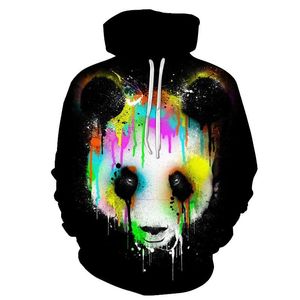 Panda Männer/Frauen Frühling Mit Kapuze Kordelzug Pullover Jungen Und Mädchen Niedliche Mode Sportswear Tasche Top Herren Hoodies Sweatshirts