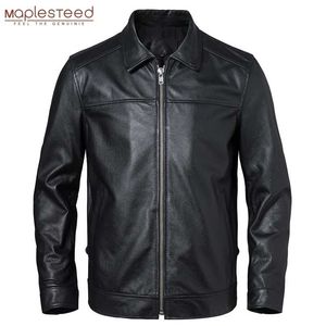 Männer Lederjacke 100 % echtes Rindsleder Schwarz Braun Herren Echtleder Mantel Männliche Haut Kleidung Herbst Frühling Asiatische Größe M601 211111