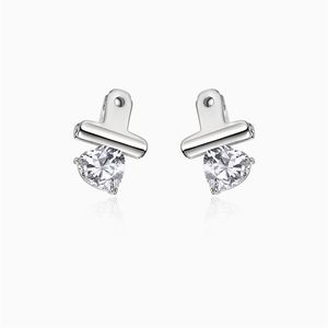 Sweet Cool Design Love Zircon Stud Small Clip Серьги Личность без пронков ухо клип Нишеская мода Trend женские украшения