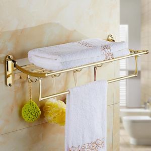 Toalheiro Cacks Cack de banheiro 304 Hardware de banho dobrável montado em aço inoxidável com ganchos ouro/rosa ouro/cromo